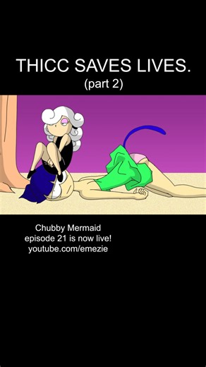 Emezie on Instagram: "It's always good to have friends like Ayane! New upload! Chubby Mermaid Episode 21 is now live on my Youtube! #chubbymermaid #porkchopnflatscreen #sheepgirl #animation #anime"