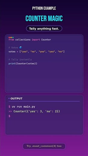 Count Anything in Python Instantly #Python #Coding #PythonTips #LearnPython #Shorts