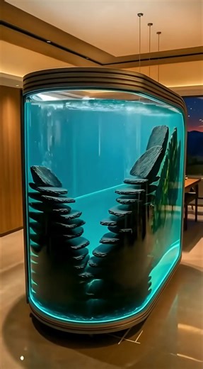 🌊 Building a $2M Aquarium INSIDE a Kitchen Island! 😱 #floor #design #shorts #youtubeshorts