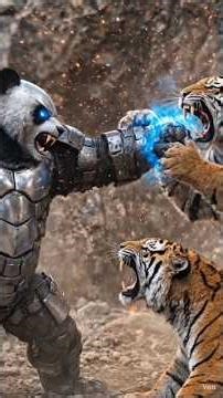 Metal Panda vs Furious Tigers 🐼⚔️🐅 | Ultra Realistic 3D Fight | Epic Jungle Battle