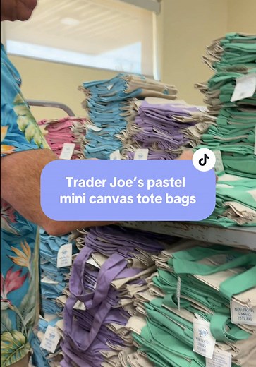 Get Your Pastel Mini Canvas Tote Bags at Trader Joe's!