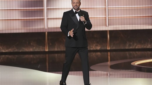 Emmys host Nate Bargatze pokes fun at the TV industry and fails with gag to keep speeches short