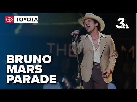 Parade honoring Bruno Mars on Las Vegas Strip