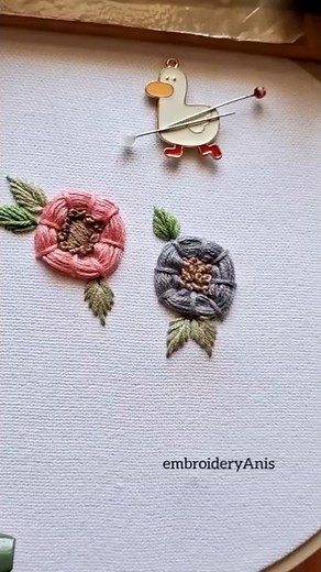 Easy Flower Embroidery with Pin Stitch #flowerembroidery #hand embroidery