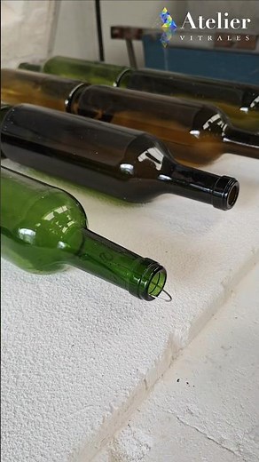 Recycled glass bottles, handmade as a special thank you to our suppliers.