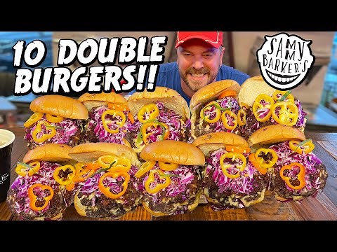 Sammy Barker's 100oz Gourmet Double Smash Burger Challenge in Pensacola, Florida!!