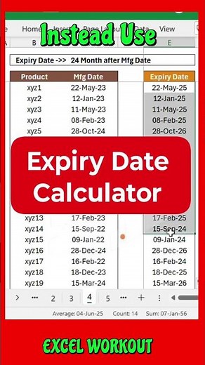 📅 Calculate Expiry Dates in Excel Automatically! ⚡💻 #excel #expirydate