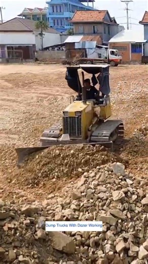 KUMATSU D21P Dozer Work With Dump Trucks #shorts3630