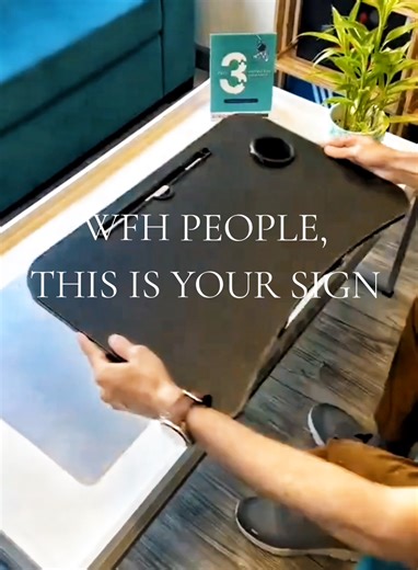 back pain left the group chat 👀 work smarter, not harder 👌🏻 #foldablelaptop #wfhsetup #studydesk #homeoffice #tiktokbudol