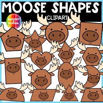 Moose Shapes Clipart for Shape Recognition Activities | 2D Shapes