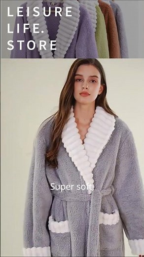 ❄️ Long Coral Fleece Bathrobe | Thick & Warm #WinterBathrobe for Women 💖 #SnuggleSeason #CozyEssent