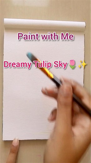 Painting a Dreamy Tulip Sky🌷| Acrylic Painting #tulippainting #paintingtutorial #dreamysky