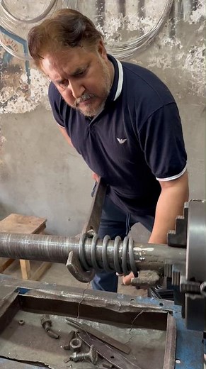 Heavy Steel Spring Making Process 🔥 Skilled Worker Creates Powerful Coil by Hand