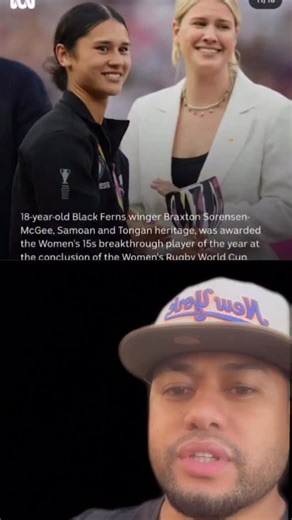 An 18 year old Tongan/Samoan rugby player won the Womens 15 Breakthrough player of the year #braxtonsoresenmcgee #rugby #blackferns #tongan #samoan #fblifestyle | Louis Ova