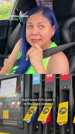 Russians wait in line at gas stations