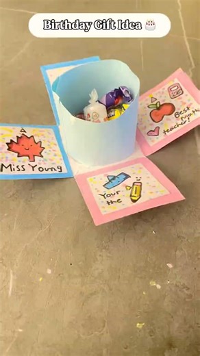 This birthday gift EXPLODES when you open it 😱🎁 #BirthdayGift #ExplosionBox #DIYGift