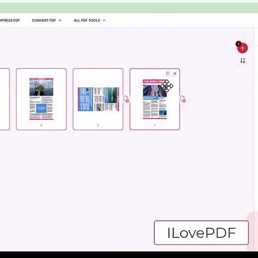 Organizing PDF Pages using ILovePDF