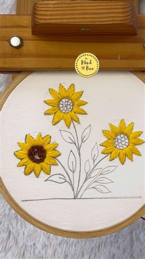 🌻Very Easy DIY SunFlower Embroidery Tutorial For Beginners | Hand Embroidery Patterns # DIYcraft