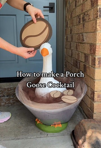 Part 1 of teaching you how to make porch goose outfits - starting with a Porch Goose Cocktail! What you’ll need XXL dog cone of shame 40ish yards of tulle ribbon OR 2.5 yards of tulle from the bolt card stock craft foam for the hat Small piece of elastic Glue Tape I have everything linked in my bio 🥰 You can easily switch out the tulle color to make your favorite cocktail! I got the espresso bean image off of @Cricut access and used my Cricut maker to cut it out. Search for espresso bean and ma