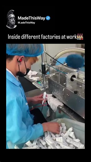 The post features a 1:03-minute video showcasing different lines of work across multiple factories, highlighting a variety of industrial processes in action. From automated machinery to hands-on craftsmanship, each segment reveals how products are made efficiently at scale. Originally shared by @fruits.video6, the video offers a fascinating look at the diversity of modern factory operations. 👉 Follow and share @m.adethisway for more behind-the-scenes factory work and satisfying production proce