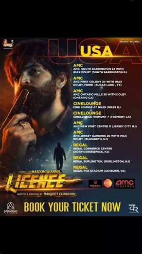 license movie masoom sharma release in International theater 24th April #masoomsharma #license #usa