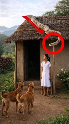 Giant Python on Hut Roof 😱 Dogs Alert a Girl | Shocking Village Scene
