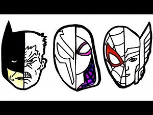 How to draw heros Marvels - 3 FACES - 6 Characters - Spider-Man