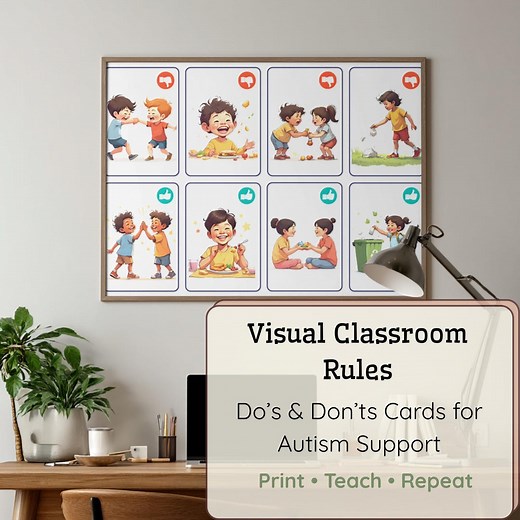 Behavior Rules for Autism & ADHD – Editable Visual Cards (PDF) - Etsy
