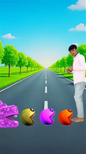 New wait me I jump all colour Pacman vs big monster Pac-man #shorts #youtubeshorts #tiktok