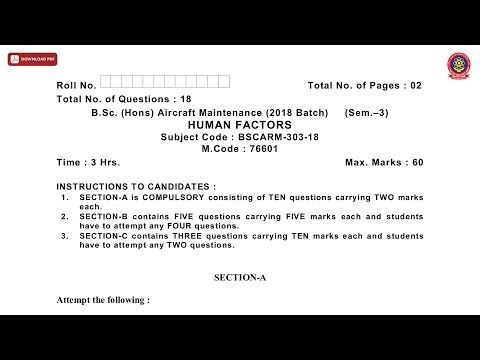 BSC 3RD SEM HONS AM HUMAN FACTORS JAN 2021 | PTU