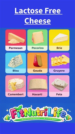 Top 9 Lactose-Free Cheeses 🧀 | Healthy Diet Guide for Sensitive Stomach | FitNutriLife #healthylife