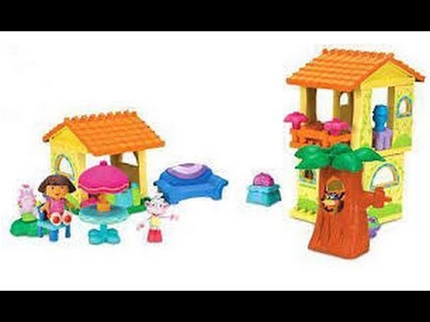 dora the explorer lego mega bloks adventures play house set plays music