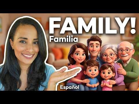 Learn Family Members 👨‍👩‍👧 | My Family | Spanish & English for Kids
