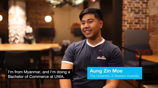 Meet Aung Zin (Eddie), our incredible International Student Ambassador from Myanmar! Eddie is studying a Bachelor of Commerce at The University of Western Australia. Watch the video to get to know him, and read more about his Perth journey here: http://bit.ly/3WCI1lU | StudyPerth, Western Australia
