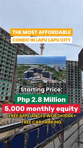 The Most Affordable Condo in Lapu Lapu City! For only 5K per month! Stop overpaying for a subpar lifestyle! 🚫 We're not just another condo; we're Lapu Lapu City's best-kept secret. How can we offer the most affordable condos without cutting corners? ✅ For only ₱5,000 Monthly Equity - A price that truly fits your budget. ✅ FREE APPLIANCES worth ₱100,000 when you get a unit! (Move-in ready, no extra cost!) ✅ FREE CAR PARKING SPACE - A luxury that's included, not an added expense. ✅ Prime Location