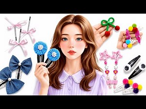 10 Adorable Hair Clips /Handmade Hair Accessories | Turn Simple Materials into Viral Hair Clips 😱🎀