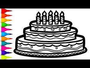 How to Draw a Beautiful Birthday Cake 🎂 | Easy Cake Drawing Tutorial (4K)