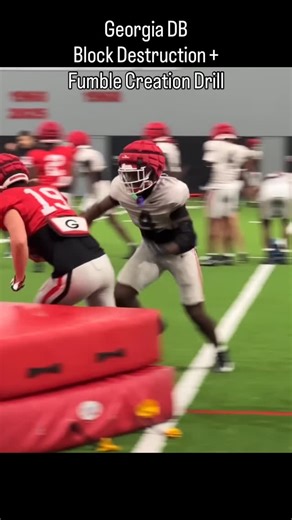 Football Drills on Instagram: "Georgia DB Block Destruction + Fumble Creation Drill #footballdrills #defensivebackdrills #defensivebacks #defensivebacksdrills #dbdrills"
