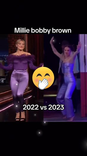Millie Bobby Brown Purple Pants Comparison: 2022 vs 2023