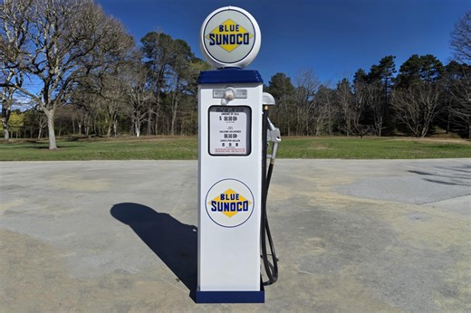 No Reserve: Blue Sunoco–Branded Replica Gas Pump