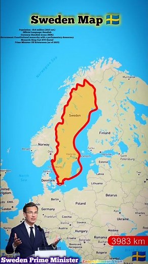 Sweden Map 🇸🇪 Sweden Country Population: ~10.6 million (2025 est.) #sweden #map #location #history