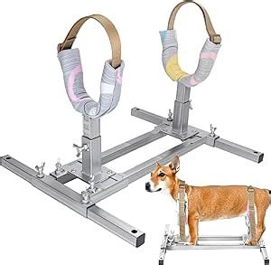 Adjustable Dog Breeding Rack, Pet Fixing Stand Adjustable Height and Length Shoulder Height 5.9-13.8 in Comfortable Design & Easy to Clean for Small Dog Feeding Bathing and Trimming