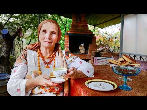 Hobbies of an old Kuban Cossack woman in a village in southern Russia. Adygea
