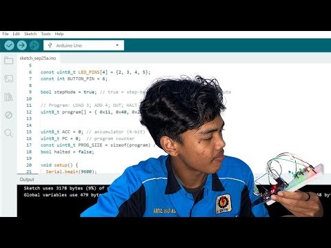 (Modul 1) Simulasi siklus Fetch–Decode–Execute pada Arduino dengan program interpreter sederhana