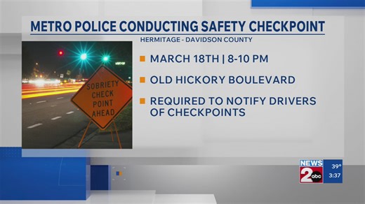 Metro police conducting safety checkpoint in Hermitage