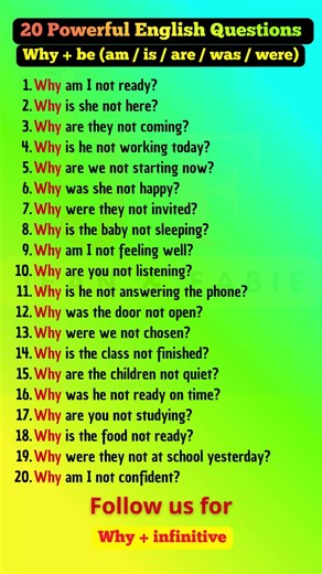 WHY + BE (NOT) ❌ Learn to Ask Powerful Negative Questions in English! #englishforbeginners #english