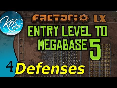 Factorio 1.X Entry Level to Megabase 5 - 4 - SETTING UP DEFENSES! - Guide, Tutorial