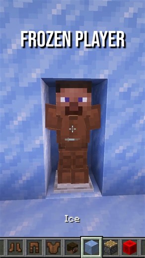 Frozen Player in Minecraft 🧊 #shorts