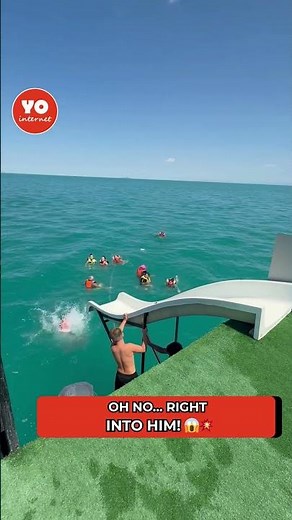 Epic Water Slide Fail Ends in Hilarious Pool Collision 😂