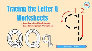 Tracing the Letter Q Worksheets - English as a Second Language